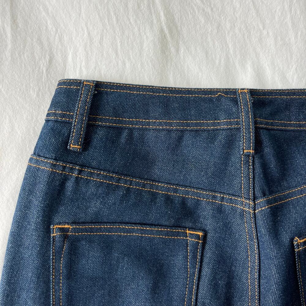 Brandon Maxwell Bella Cuffed Denim Mount Vernon Jeans in Rigid Wash, Size 27 - Picture 9 of 13